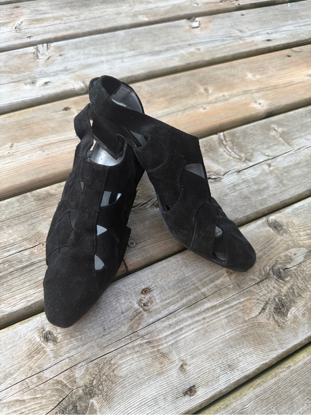 Vintage Pegabo Made in Italy Black Suede Sandals EU 37